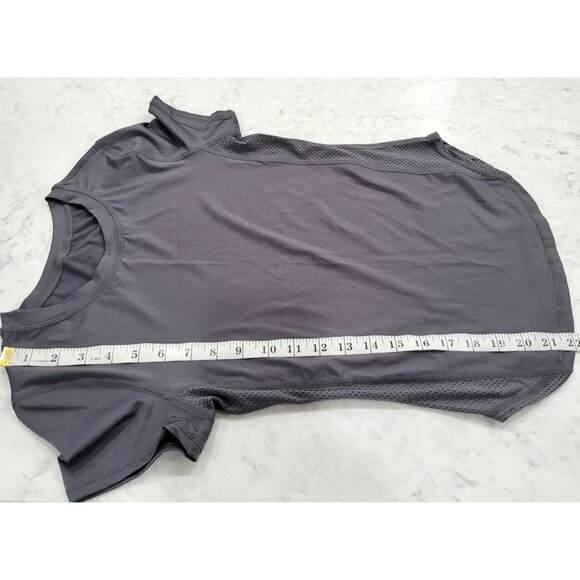 Womens Shein Gray Short Sleeve Athletic Top with Side Mesh Panels Size S - Picture 6 of 6